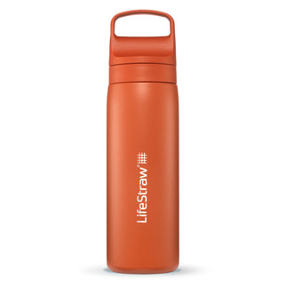 LifeStraw Go Series Stainl. Steel Water Filter Bottle; 500 ml; Kyoto Orange - Drinkfles waterfilter