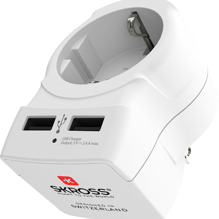 SKROSS Reisstekker Europa naar US + 2x USB