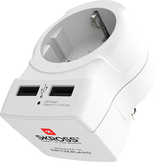 SKROSS Reisstekker Europa naar US + 2x USB