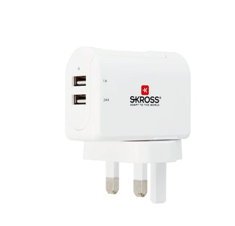 SKROSS Reisstekker UK 2x USB (Side Connection)
