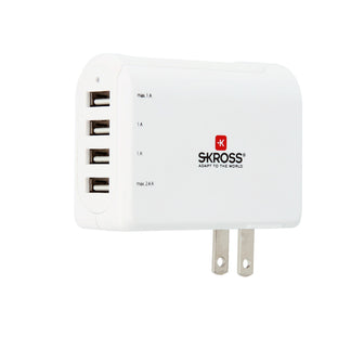 SKROSS Reisstekker US 4x USB (Side Connection)