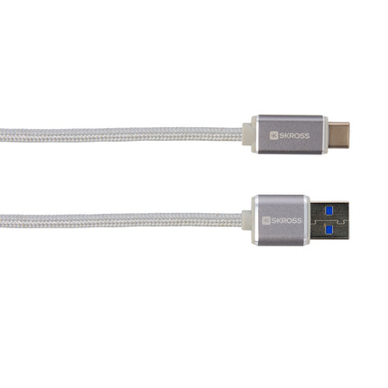 SKROSS USB-C Stalen Oplaadkabel (Steel)