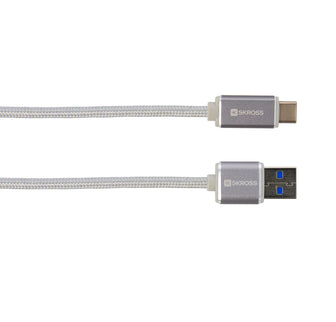 SKROSS USB-C Stalen Oplaadkabel (Steel)