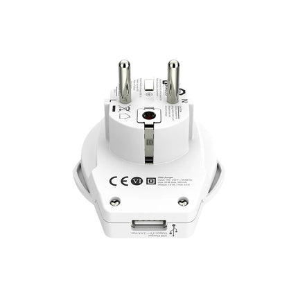 SKROSS Reisstekker Wereld naar Europa USB