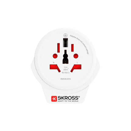SKROSS Reisstekker Wereld naar Europa USB