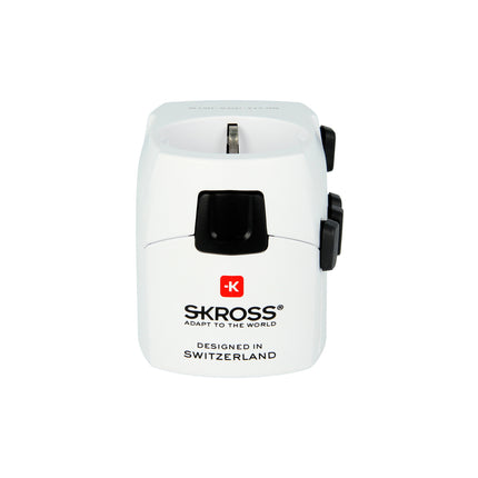 SKROSS Pro World Travel Adap. with Ground Plugs 7.0 AMP, white, with out Schuko Top