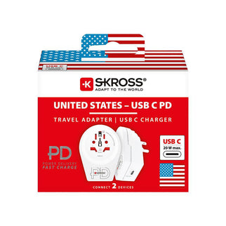 Skross WORLD TO USA USB  C 20 WATTS PD - Reisstekker