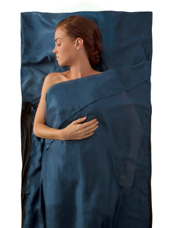 Sea to Summit Silk Stretch Liner Traveller Lakenzak - Zijde-lycra - Blauw - Recht met kussenhoes