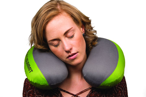 Sea to Summit Aeros Pillow Premium Traveller Kampeerkussen - Opblaasbaar Nekkussen - Groen