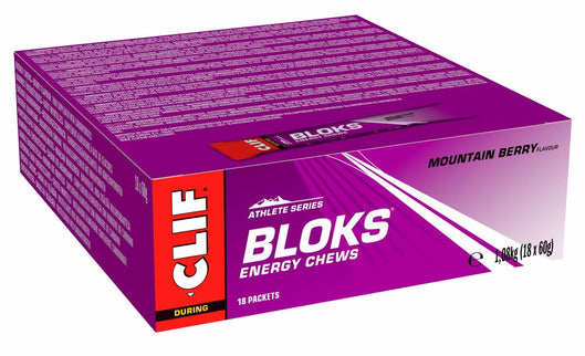 Clif® Blok Energy Chew Mountain Berry (per 18 in doos) - Energiegums