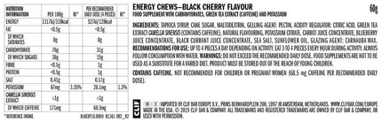 Clif® Blok Energy Chew Black Cherry (per 18 in doos) - Energiegums