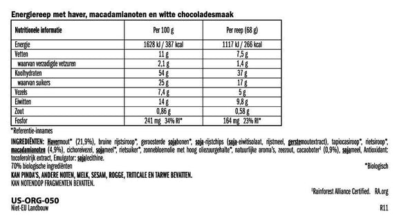 Clif® Bar White Chocolate Macadamia (per 12 in doos) - Energiereep