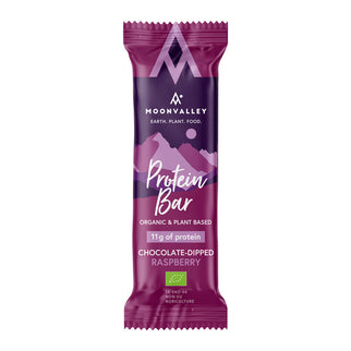 Moonvalley Organic Protein Bar - Chocolate-Dipped Raspberry (per 18 in doos) - Eiwitreep
