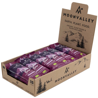 Moonvalley Organic Protein Bar - Chocolate-Dipped Raspberry (per 18 in doos) - Eiwitreep