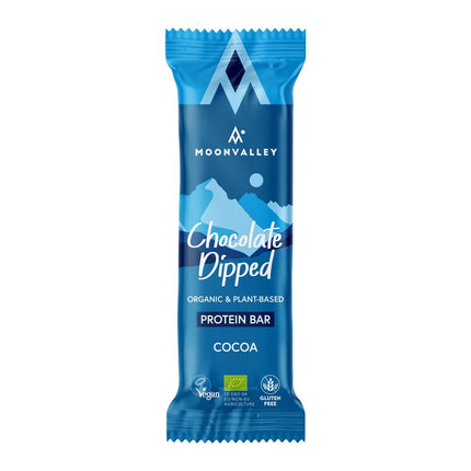 Moonvalley Organic Protein Bar - Chocolate-Dipped Cacoa (per 18 in doos) - Eiwitreep