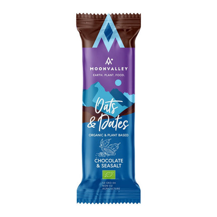 Moonvalley Oats & Dates Bar - Chocolate & Seasalt - (Per 12 in doos) - Energiereep