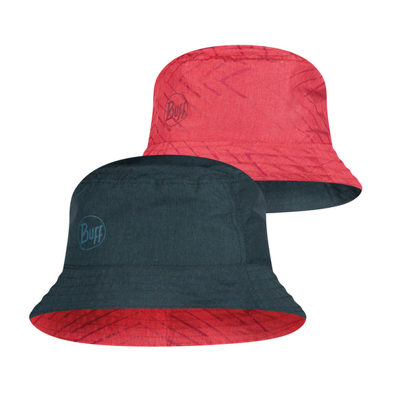 BUFF® Travel Bucket Hat COLLAGE RED-BLACK S/M - Zonnehoed