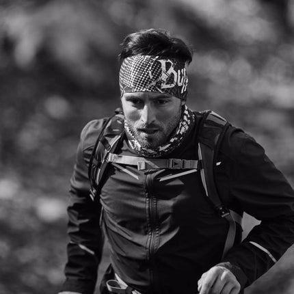 BUFF® Coolnet UV Wide Headband SOLID BLACK - Hoofdband