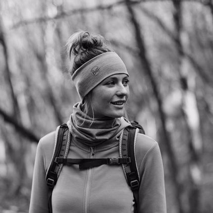 BUFF® Coolnet UV Wide Headband SOLID BLACK - Hoofdband