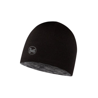 BUFF® LW Merino Wool Reversible Hat BLACK-GRAPHITE MULTISTRIPES - Muts - Kids