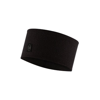 BUFF® Merino Wide Headband SOLID BLACK - Hoofdband