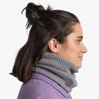 BUFF® Knitted & Fleece Neckwarmer RUTGER GREY HEATHER - Nekwarmer