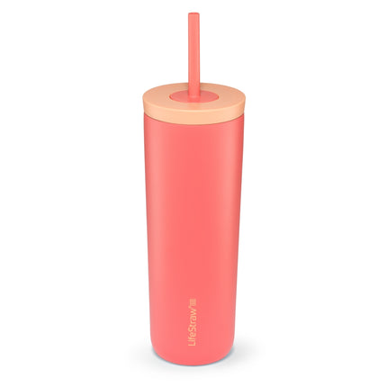 LifeStraw Go Series Tumbler 18oz Stainless Steel - Apricot Pink