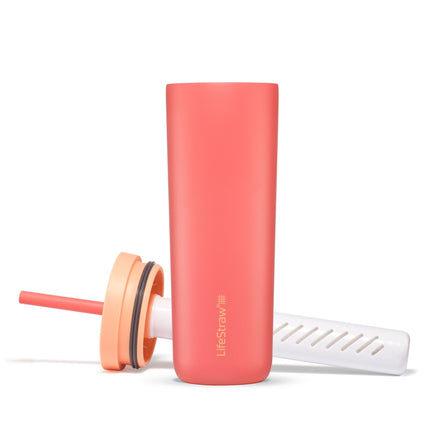 LifeStraw Go Series Tumbler 18oz Stainless Steel - Apricot Pink
