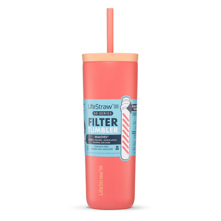 LifeStraw Go Series Tumbler 18oz Stainless Steel - Apricot Pink