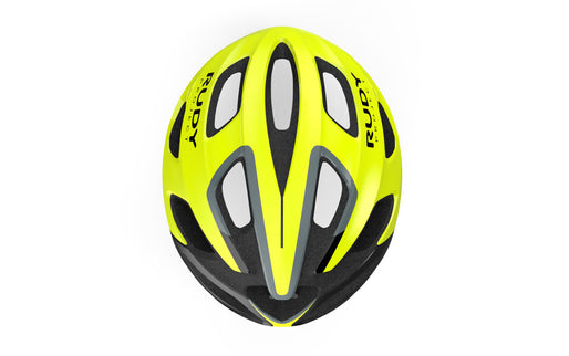 Rudy Project Helm Strym Yellow Fluo (Shiny) - Free pads +bug stop - S-M 55-58 - Helm