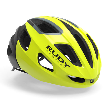Rudy Project Helm Strym Yellow Fluo (Shiny) - Free pads +bug stop - L 59-61 - Helm