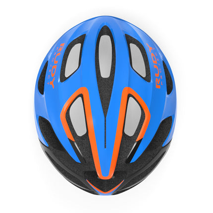Rudy Project Helm Strym Blue - Orange (Shiny) - Free pads +bug stop - L 59-61 - Helm