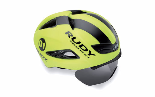 Rudy Project Helmet Boost 01-Yellow Fluo-Black Matte-With Removable Opt. Shield -S-M 54-58- Helm