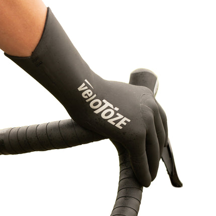 veloToze Waterproof Cycling Glove - Black -  X-Small - Handschoenen